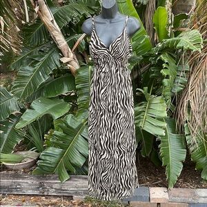 She’s cool zebra print animal print slip dress